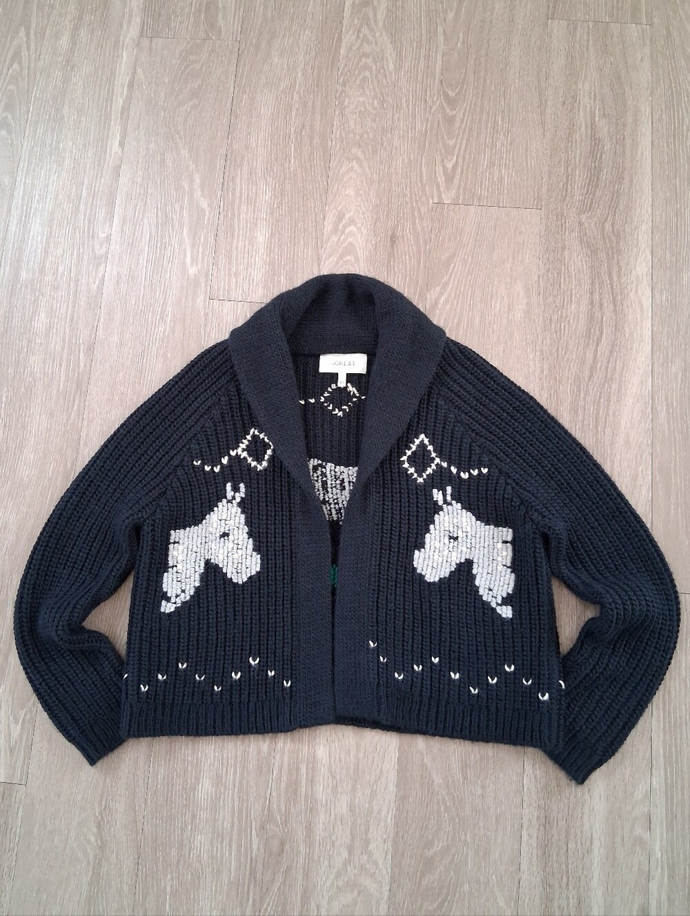 The Great Equestrian Lodge Cardigan In Navy - Picture 14 of 16